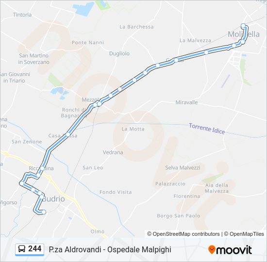 Percorso linea bus 244