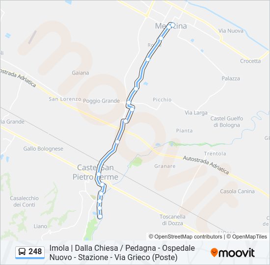 Percorso linea bus 248