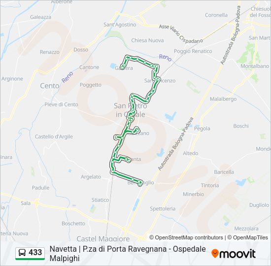 Percorso linea bus 433