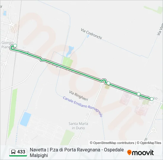 433 Bus Line Map