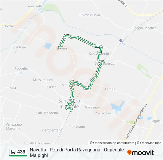 433 Bus Line Map