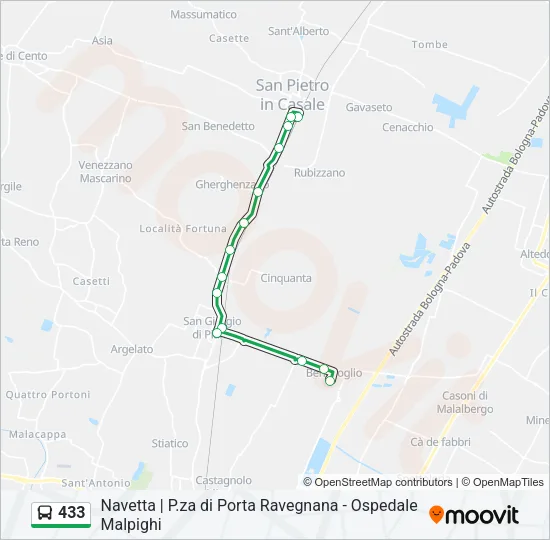 433 Bus Line Map