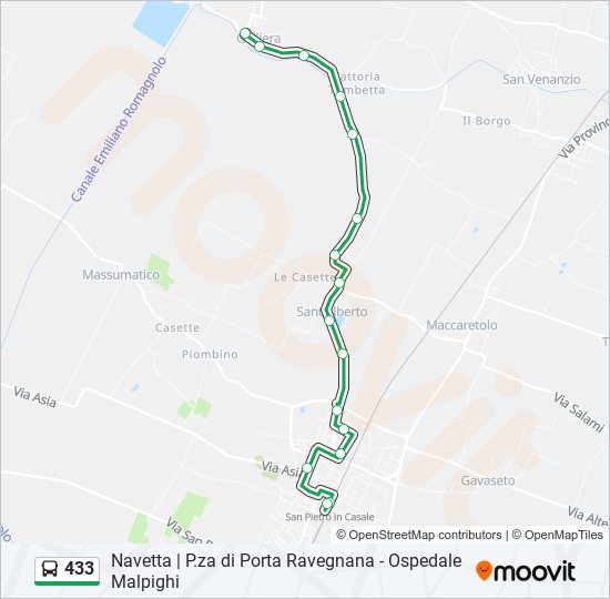 Percorso linea bus 433