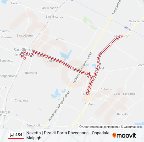 434 Bus Line Map