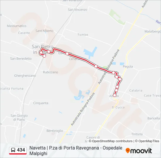 434 Bus Line Map