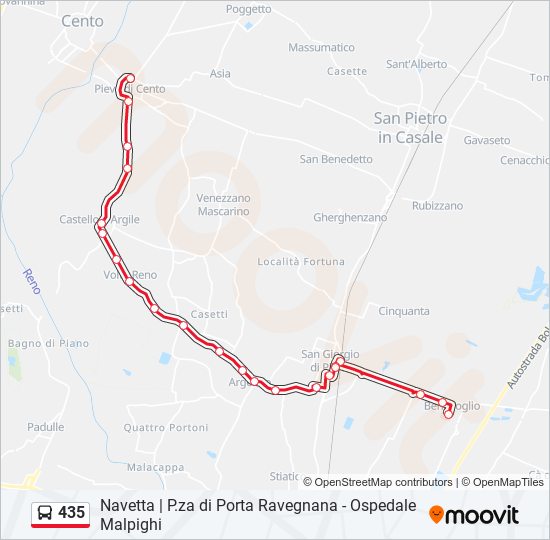 Percorso linea bus 435