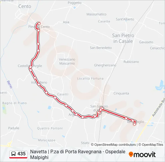 435 Bus Line Map