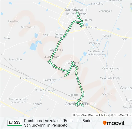 533 Bus Line Map