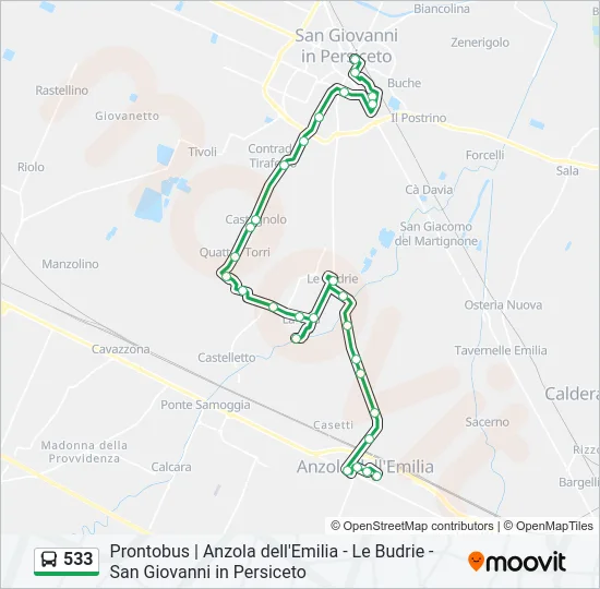 533 Bus Line Map
