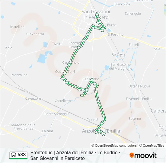 533 Bus Line Map