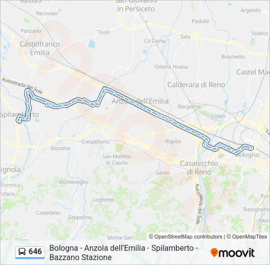 646 Bus Line Map