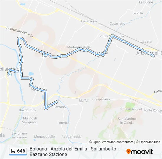 646 Bus Line Map