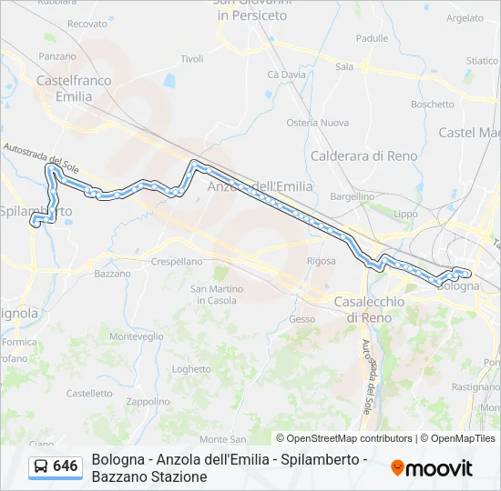 646 Bus Line Map