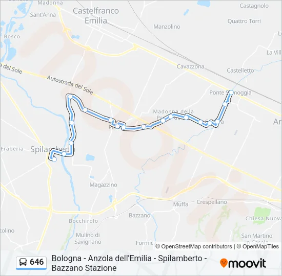 646 Bus Line Map