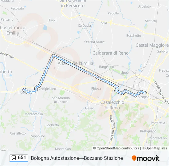 651 Bus Line Map