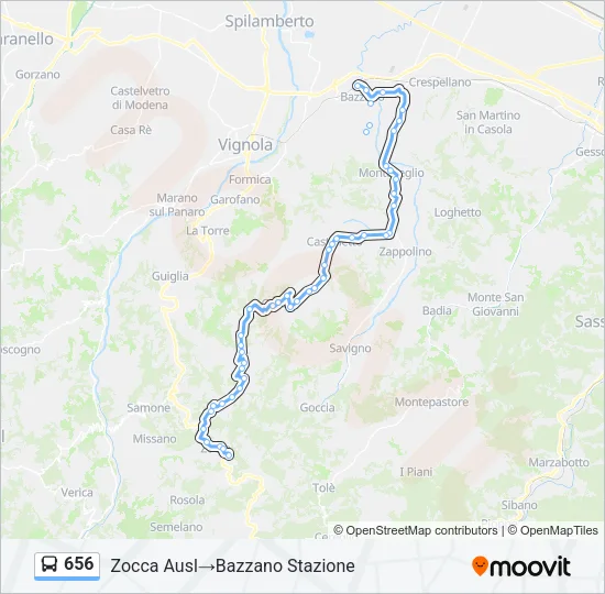 656 Bus Line Map