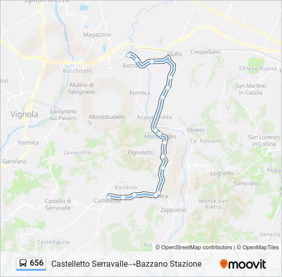 656 Bus Line Map
