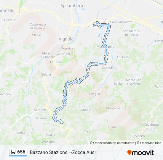 656 Bus Line Map