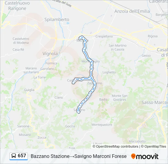 657 Bus Line Map