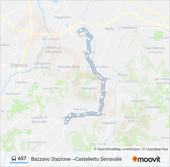 657 Bus Line Map