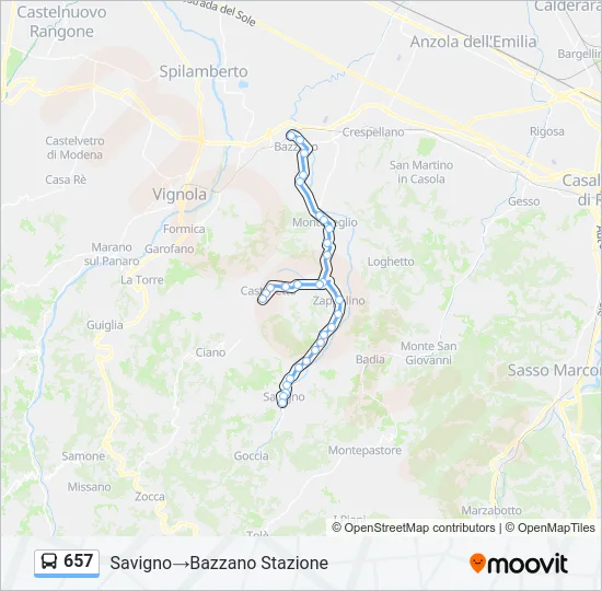 657 Bus Line Map