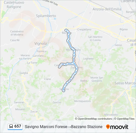 657 Bus Line Map