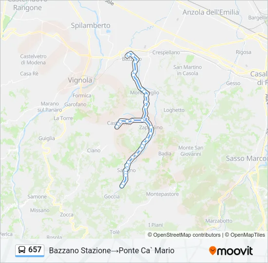 657 Bus Line Map