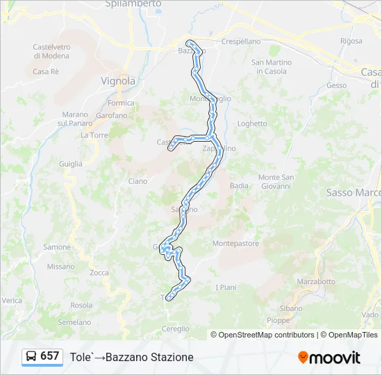 657 Bus Line Map