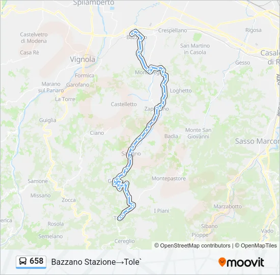 658 Bus Line Map