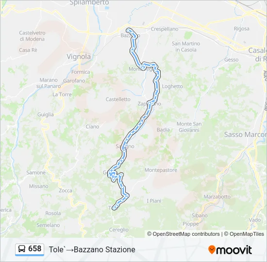 658 Bus Line Map