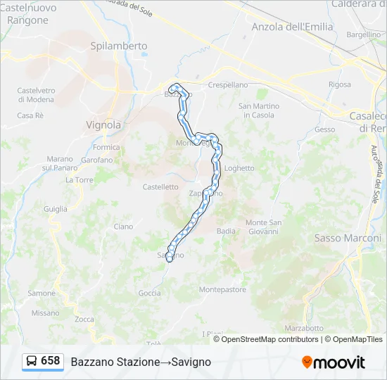 658 Bus Line Map