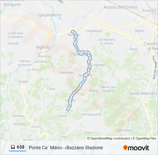 658 Bus Line Map