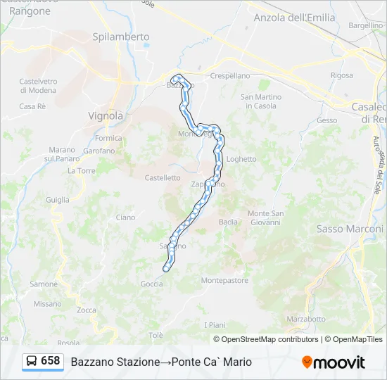 658 Bus Line Map