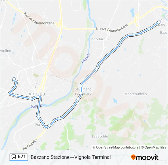 671 Bus Line Map
