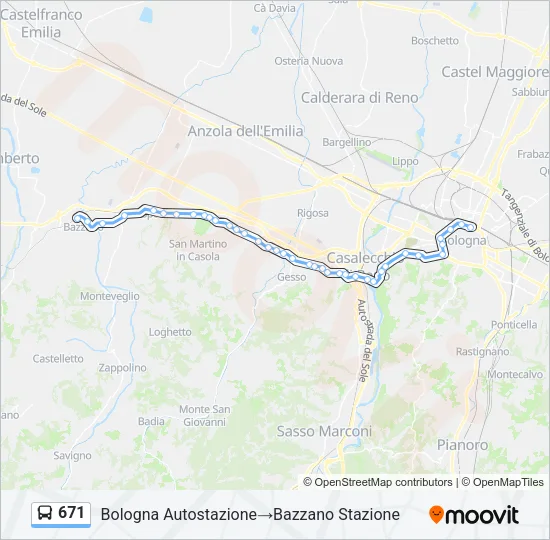 671 Bus Line Map