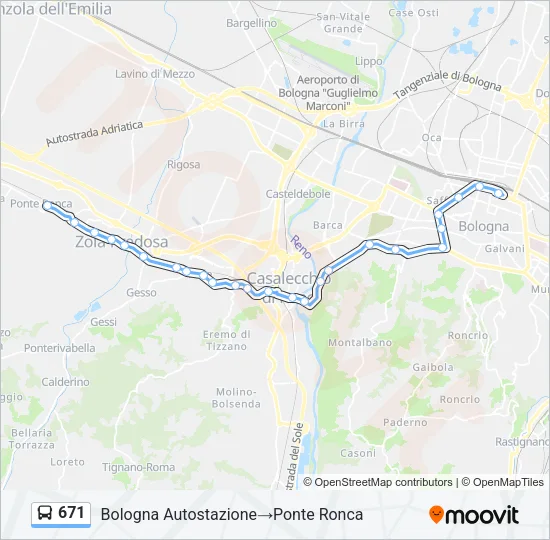 671 Bus Line Map