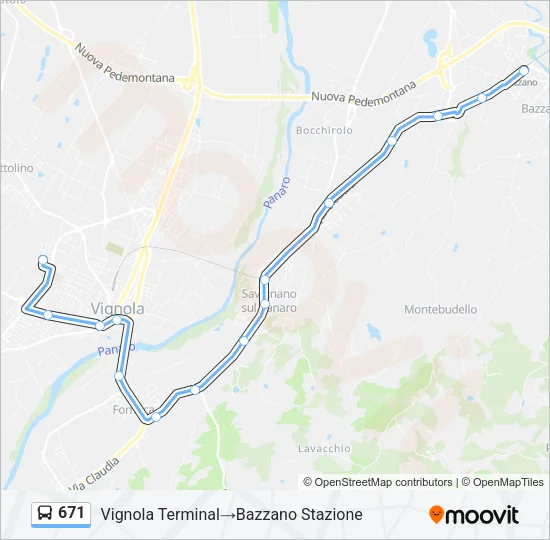 671 Bus Line Map