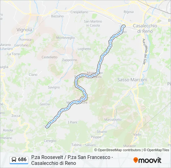 686 Bus Line Map