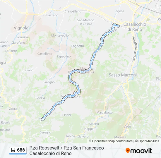 686 Bus Line Map