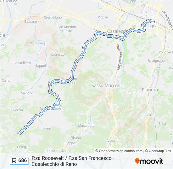 686 Bus Line Map