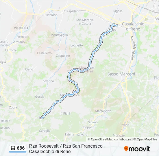 686 Bus Line Map