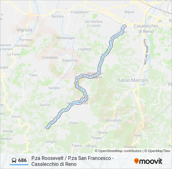 686 Bus Line Map