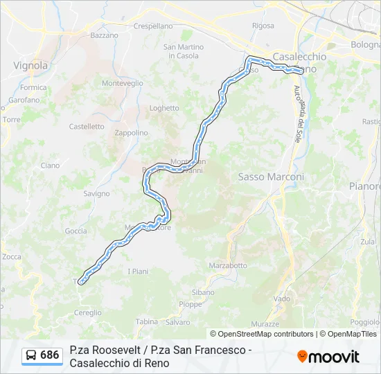 686 Bus Line Map