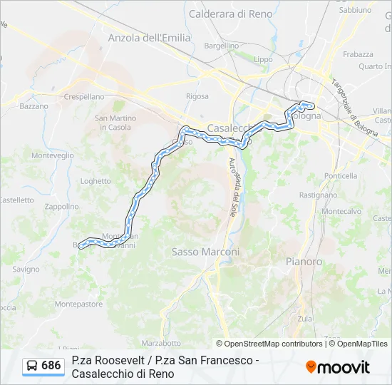 686 Bus Line Map