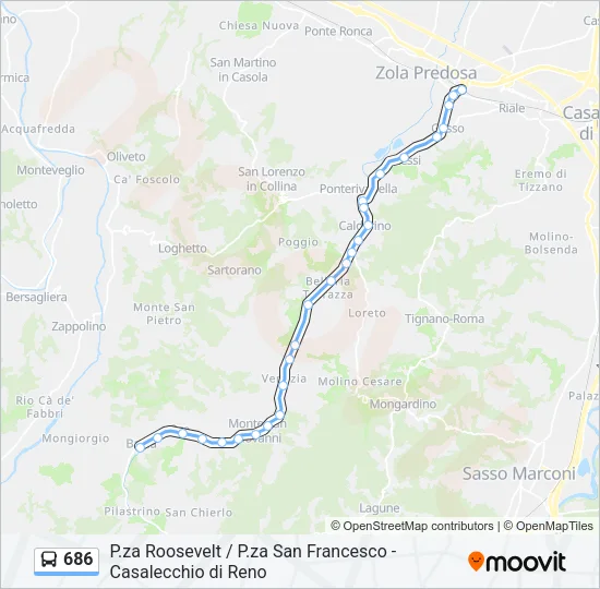 686 Bus Line Map