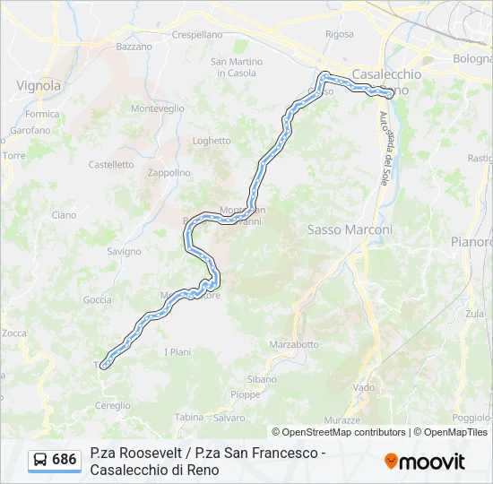 686 Bus Line Map