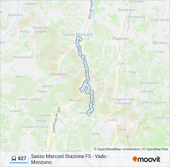 827 Bus Line Map