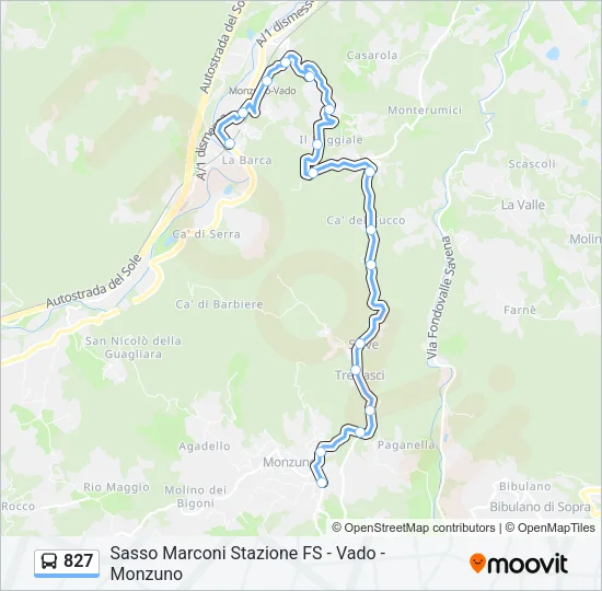 827 Bus Line Map