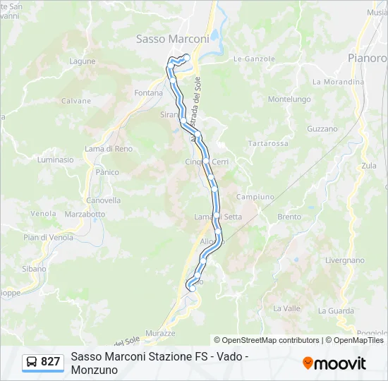 827 Bus Line Map