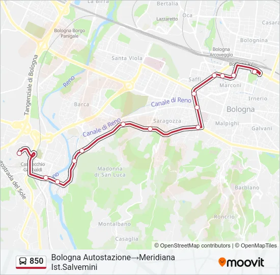 850 Bus Line Map